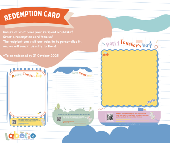 Labelie Name Labels - Teacher's Day Edition (Redemption Card)